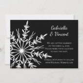 Black White Snowflake Winter Wedding Save the Date Kaart (Voorkant)