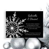 Black White Snowflake Winter Wedding Save the Date Kaart