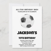 Black White Soccer Birthday-uitnodigingen Kaart (Voorkant)