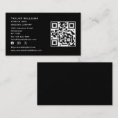 Black White Social Media QR-code Verbind met ons Visitekaartje (Voorkant / Achterkant)