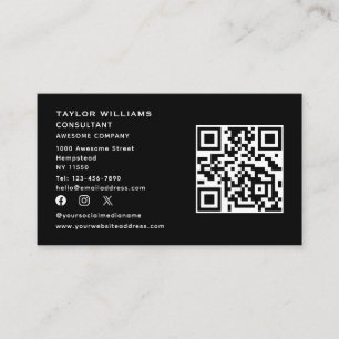 Black White Social Media QR-code Verbind met ons Visitekaartje