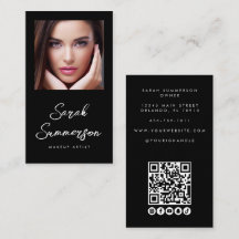 Black White Social Media QR Photo Makeup