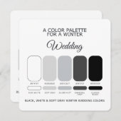 Black White Soft Gray Winter Wedding Palette Card Kaart (Voorkant / Achterkant)