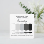 Black White Soft Gray Winter Wedding Palette Card Kaart (Staand voorkant)