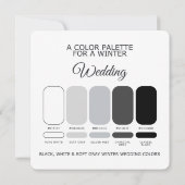 Black White Soft Gray Winter Wedding Palette Card Kaart (Achterkant)