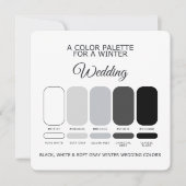 Black White Soft Gray Winter Wedding Palette Card Kaart (Voorkant)