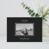 Black White Sophisticated Minimalist Photo Funeral (Staand voorkant)