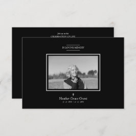 Black White Sophisticated Minimalist Photo Funeral