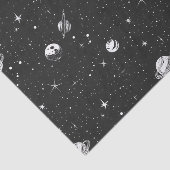 Black White Space Galaxy Stars Nebula Tissuepapier (Detail)