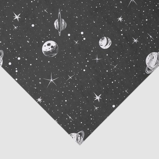 Black White Space Galaxy Stars Nebula Tissuepapier (Detail)