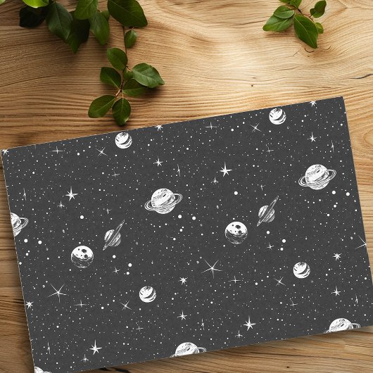 Black White Space Galaxy Stars Nebula Tissuepapier
