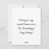 Black & White Spaniel Santa Hat Xmas Art Feestdagenkaart (Achterkant)