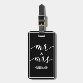 Black & White Specialized Mr & Mrs Luggage Bagagelabel