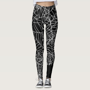 Black White Spider Web Halloween Costuum Leggings