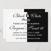 Black & White Split Uitnodiging voor een Halve Ver (Voorkant / Achterkant)