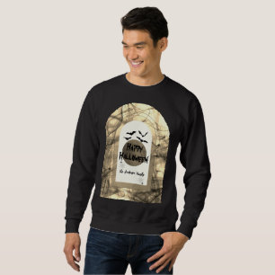 Black & White Spooky Bats bijpassende Happy Hallow Trui