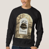 Black & White Spooky Bats bijpassende Happy Hallow Trui (Voorkant)