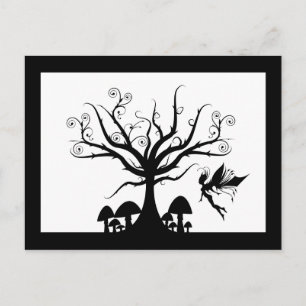 Black & White Spooky Fairy Postcard Briefkaart