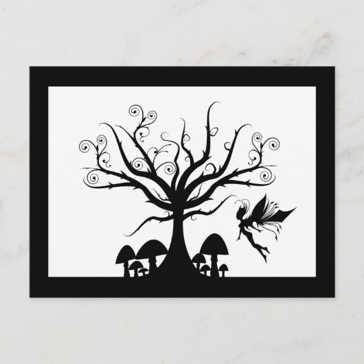 Black & White Spooky Fairy Postcard Briefkaart (Voorkant)
