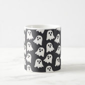 Black & White Spooky Ghost Pattern Mok (Center)