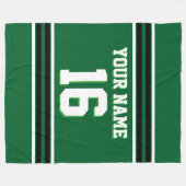 Black White Sports Jersey Fleece Deken (Voorkant (Horizontaal))