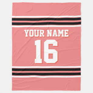 Black White Sports Jersey Fleece Deken