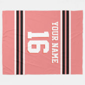 Black White Sports Jersey Fleece Deken (Voorkant (Horizontaal))