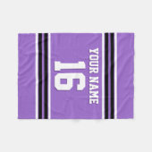 Black White Sports Jersey Fleece Deken (Voorkant (Horizontaal))