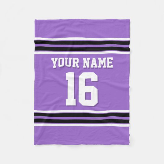 Black White Sports Jersey Fleece Deken (Voorkant)