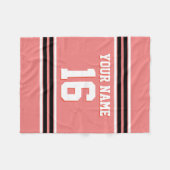 Black White Sports Jersey Fleece Deken (Voorkant (Horizontaal))