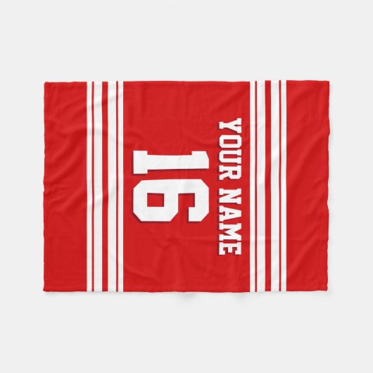 Black White Sports Jersey Fleece Deken (Voorkant (Horizontaal))