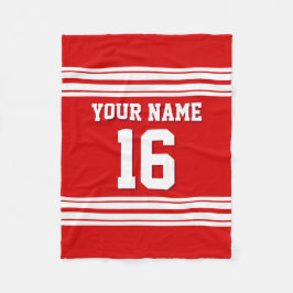 Black White Sports Jersey Fleece Deken