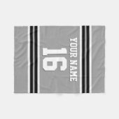 Black White Sports Jersey Fleece Deken (Voorkant (Horizontaal))