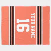 Black White Sports Jersey Fleece Deken (Voorkant (Horizontaal))