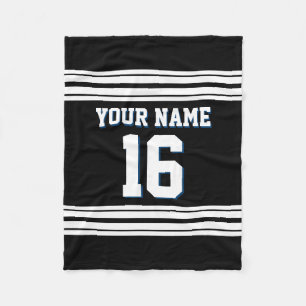 Black White Sports Jersey Fleece Deken