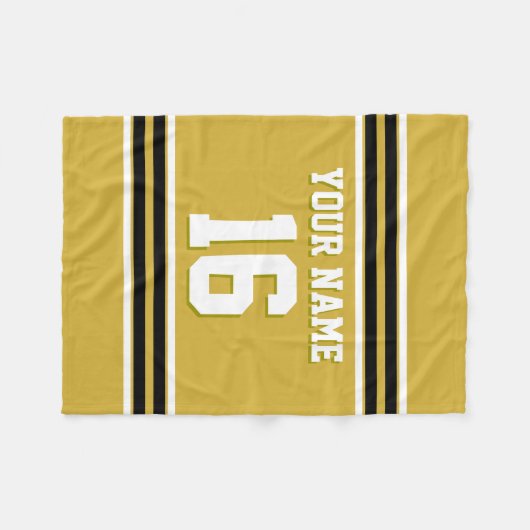 Black White Sports Jersey Fleece Deken (Voorkant (Horizontaal))