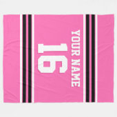 Black White Sports Jersey Fleece Deken (Voorkant (Horizontaal))