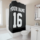 Black White Sports Jersey Team Jersey Douchegordijn (In situ)