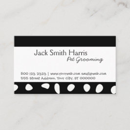 Black White Spots Animal Pet CARE, Pet sitter Afsprakenkaartje