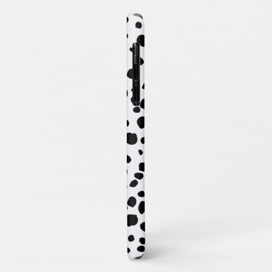 Black White Spots Pattern Gold Monogram Case-Mate iPhone Case (Achterkant/links)