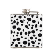 Black White Spots Pattern Gold Monogram Heupfles (Achterkant)