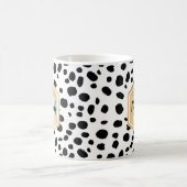Black White Spots Pattern Gold Monogram Koffiemok (Center)