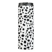 Black White Spots Pattern Gold Monogram Thermosbeker (Achterkant)