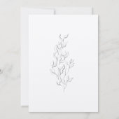 Black & White Spring Leaves Floral Bridal Shower Kaart (Achterkant)