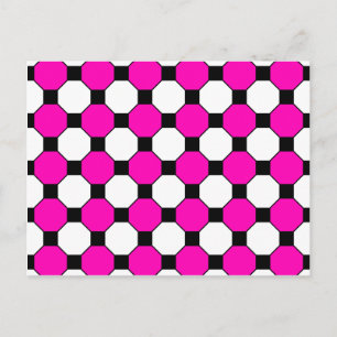 Black White Squares Hexagons Patroon Briefkaart