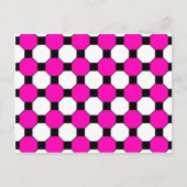 Black White Squares Hexagons Patroon Briefkaart (Voorkant)