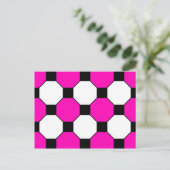 Black White Squares Hexagons Patroon Briefkaart (Staand voorkant)