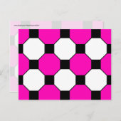 Black White Squares Hexagons Patroon Briefkaart (Voorkant / Achterkant)