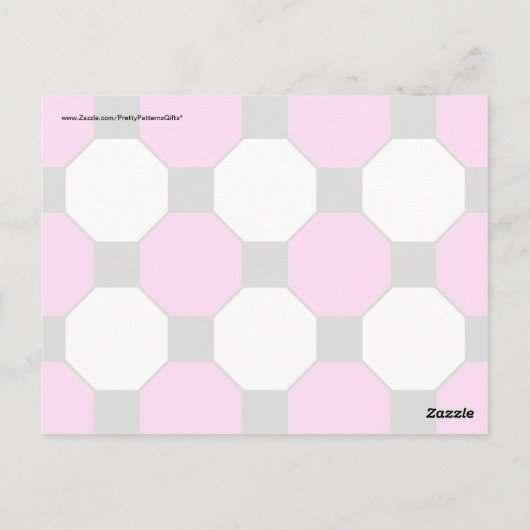 Black White Squares Hexagons Patroon Briefkaart (Achterkant)