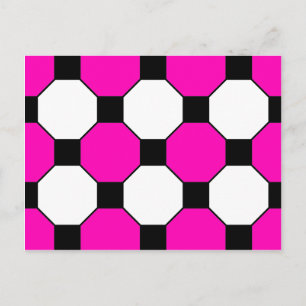 Black White Squares Hexagons Patroon Briefkaart